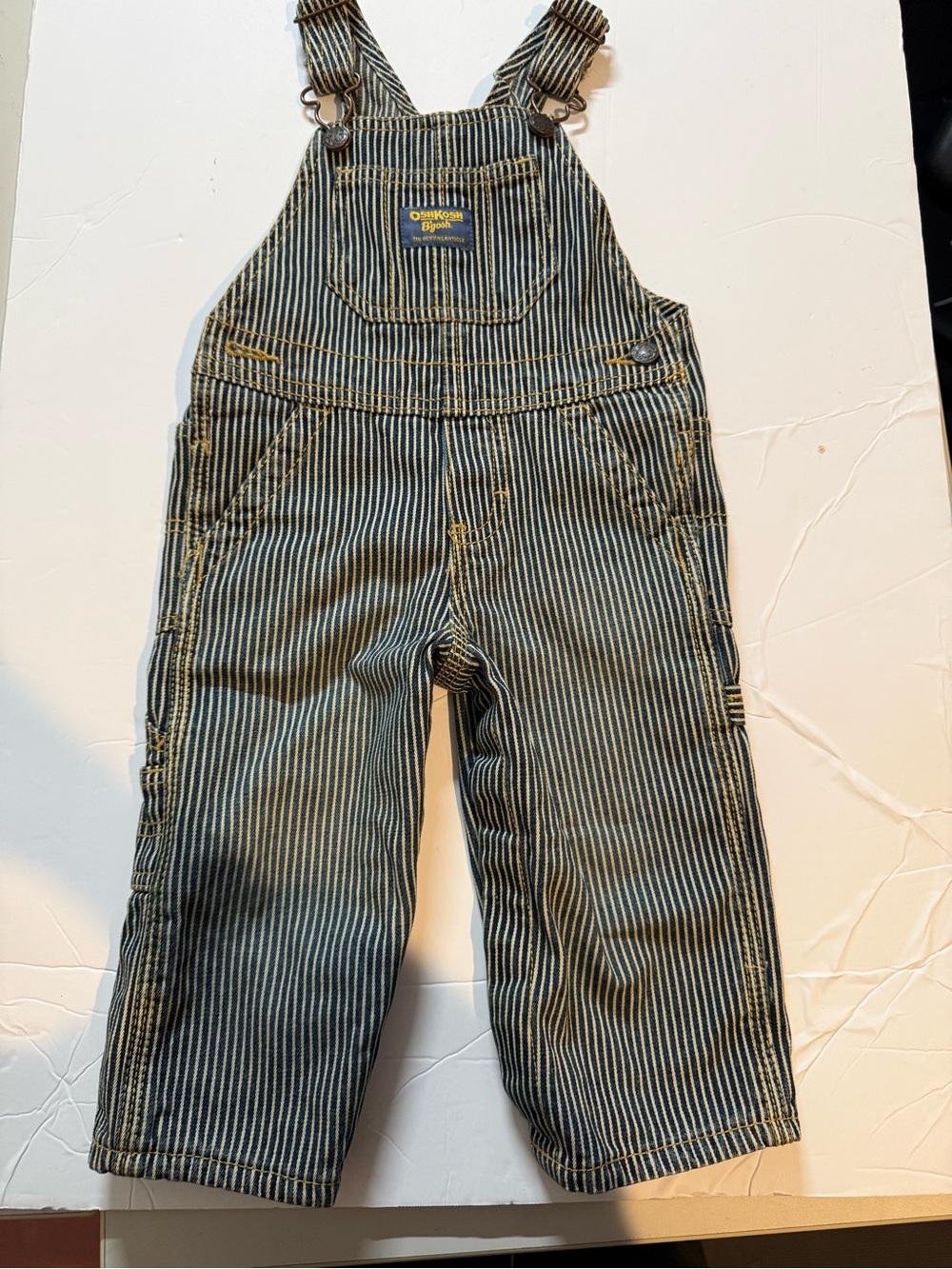 OshKosh B'gosh Blue and Cream Striped Kids Overalls
